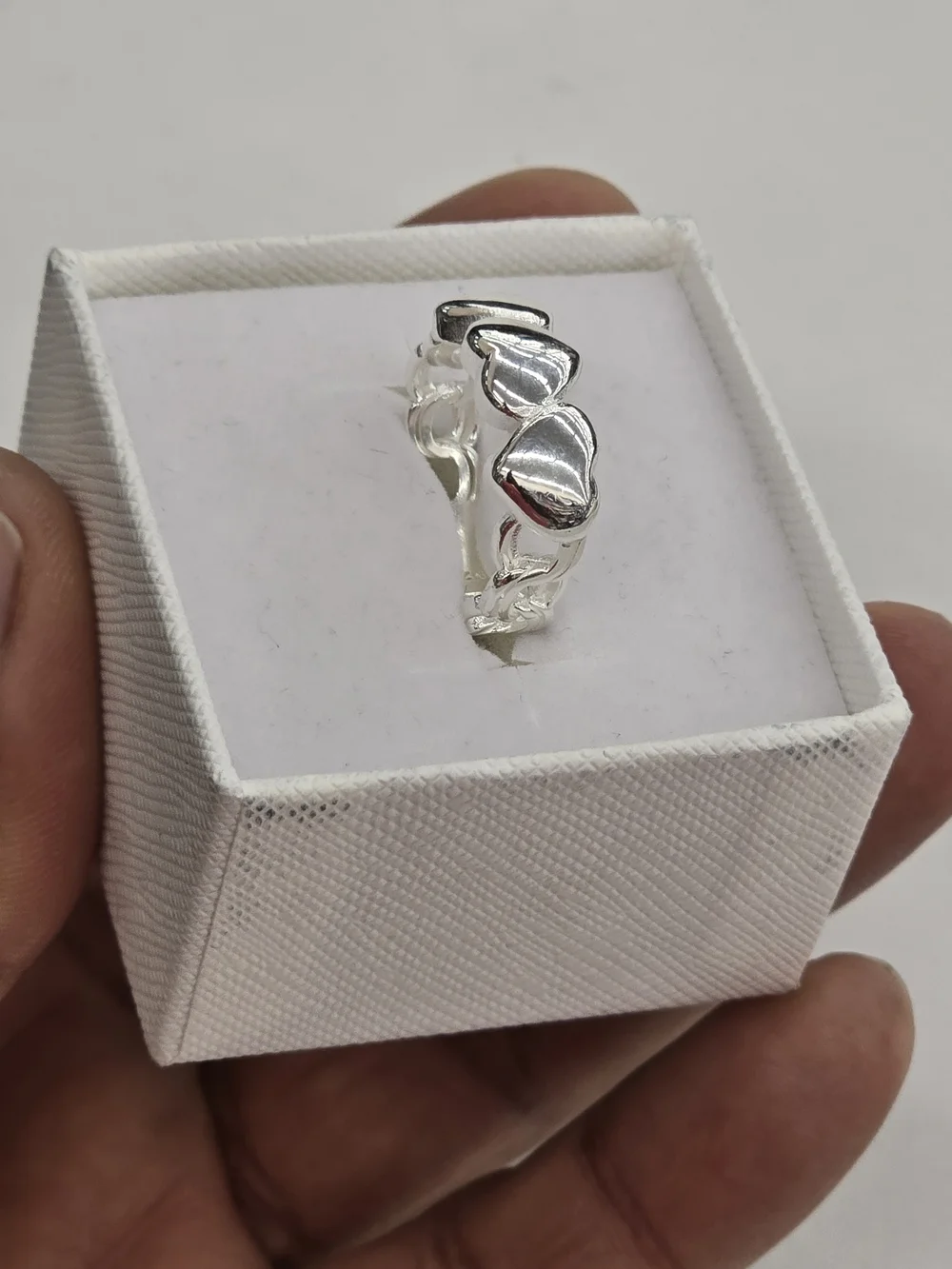 Silver Heart Trio Ring - Women Jewelry